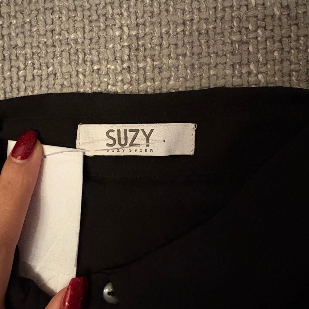 Suzy Shier Black Sheer Sequin Button-Down Dress – Size Small - Picture 3 of 10